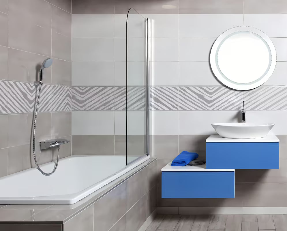 Kulaté LED zrcadlo Naturel Iluxit 67 cm s chladně bílým osvětlením bez vypínače
