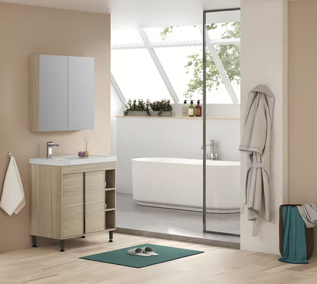Koupelnová skříňka s umyvadlem Naturel Lucca v dubovém dekoru s matným povrchem