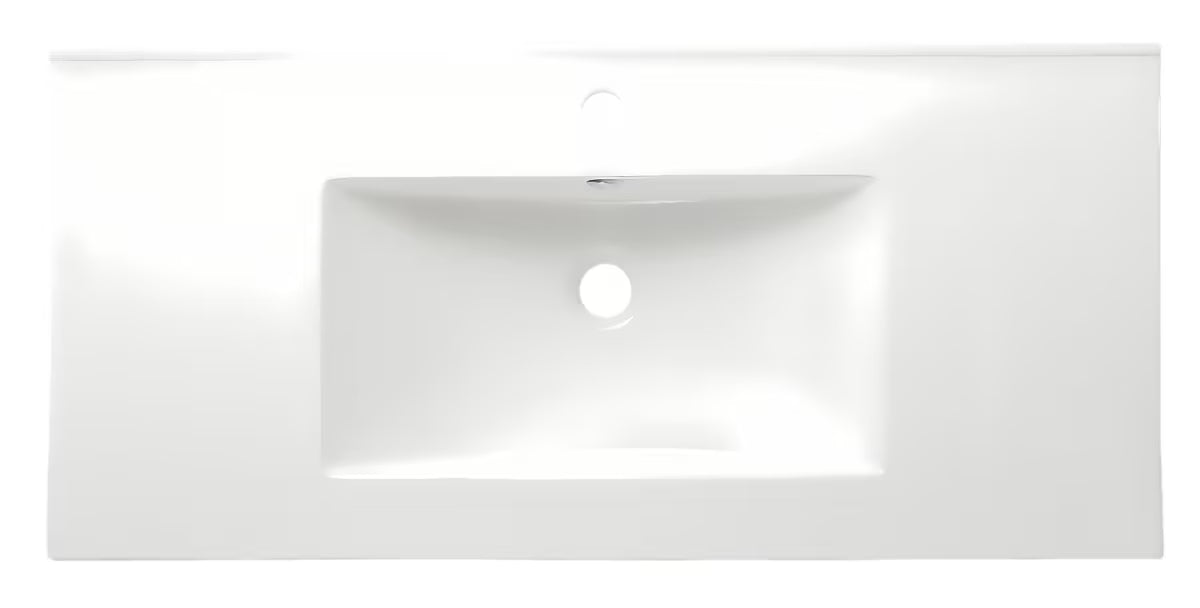Bílé keramické nábytkové umyvadlo Naturel Modena 101x46 cm se středovým otvorem pro baterii