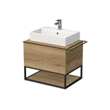 Koupelnová sestava Naturel Oxo 70 x 50 cm v dekoru dub halifax s univerzální krycí deskou a zásuvkou.