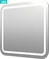 Čtvercové LED zrcadlo Naturel Pavia 60x60 cm s podsvícením po obvodu a fazetovanými hranami