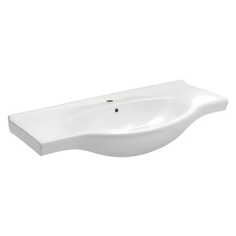 Bílé keramické nábytkové umyvadlo Naturel Pro 102 x 50 cm s otvorem pro baterii uprostřed
