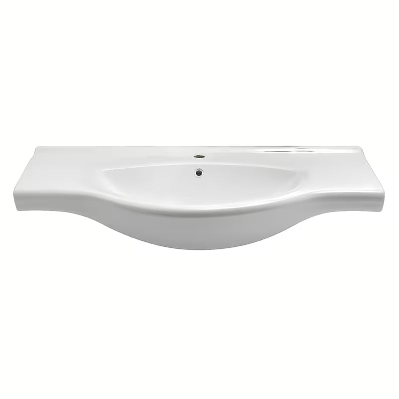 Bílé keramické nábytkové umyvadlo Naturel Pro 102 x 50 cm s otvorem pro baterii uprostřed