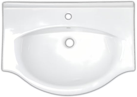 Bílé keramické nábytkové umyvadlo Naturel Pro 81 x 50 cm s otvorem pro baterii uprostřed