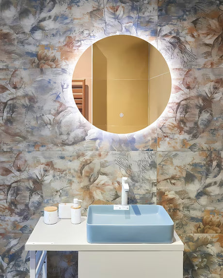 Kulaté LED zrcadlo Naturel Project 60x60 cm se senzorem a fólií proti zamlžování
