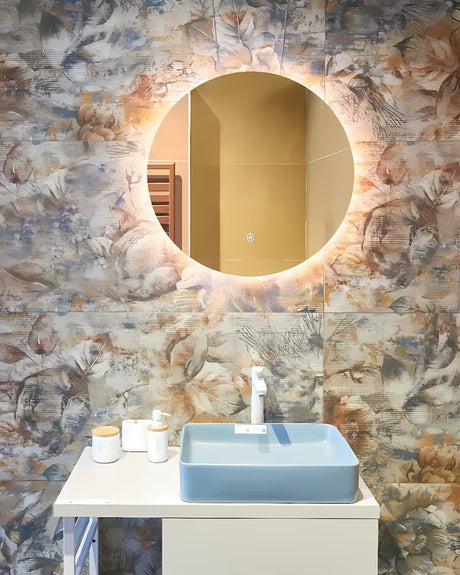 Kulaté LED zrcadlo Naturel Project 60x60 cm se senzorem a fólií proti zamlžování