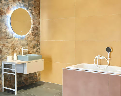 Kulaté LED zrcadlo Naturel Project 80x80 cm s fólií proti zamlžování a krytím IP44