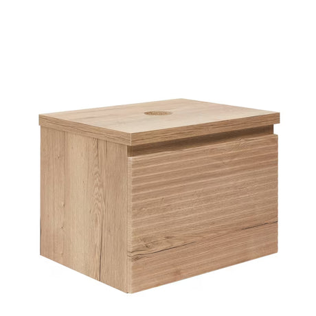 Závěsná skříňka pod umyvadlo Naturel Savona v dekoru dub halifax mat s frézovaným čelem