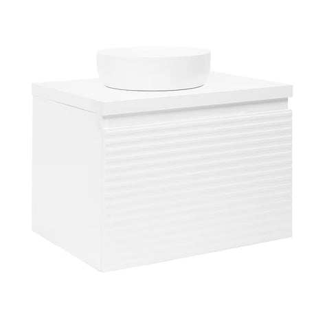 Závěsná skříňka pod umyvadlo Naturel Savona v bílém lesku s frézovaným designem