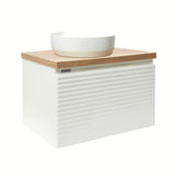 Závěsná koupelnová skříňka pod umyvadlo Naturel Savona v bílém lesku s frézováním