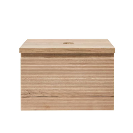 Závěsná skříňka pod umyvadlo Naturel Savona v dekoru dub halifax mat s frézovaným čelem