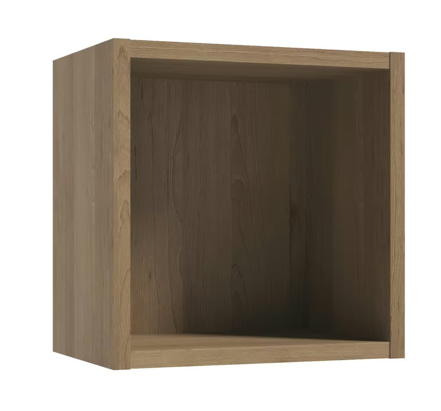 Hnědý závěsný policový box Naturel Stilla do koupelny o rozměru 30x30x20 cm