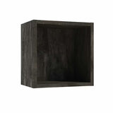 Černý závěsný policový box Naturel Stilla do koupelny o rozměru 30x30x20 cm.