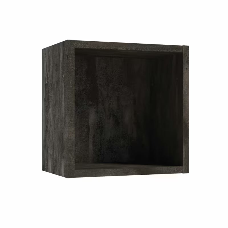 Černý závěsný policový box Naturel Stilla do koupelny o rozměru 30x30x20 cm.
