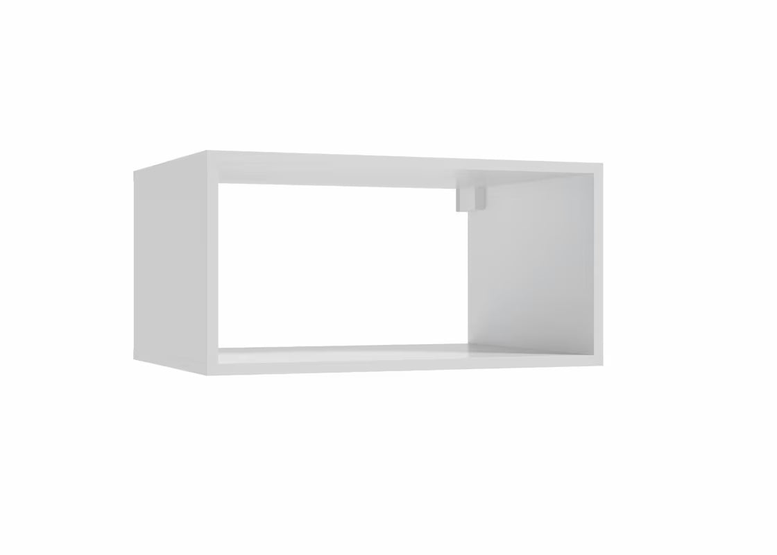 Bílá závěsná koupelnová skříňka Naturel Stilla jako policový box o rozměru 30x60x44 cm.