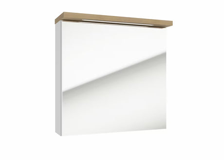 Bílá zrcadlová skříňka Naturel Stilla 60x60 cm s horním LED osvětlením a dvířky