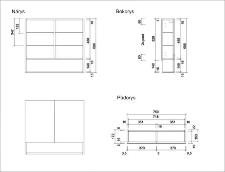 Zrcadlová skříňka Naturel Vario v dekoru dub bardolino se zrcadlovými dvířky