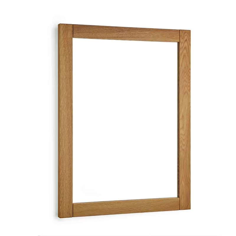 Zrcadlo Naturel Wood v masivním dubovém rámu o rozměru 60x80 cm v dekoru dub.