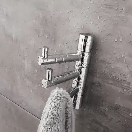 Chromový trojitý otočný háček Nimco Bormo do koupelny s jednoduchým designem.
