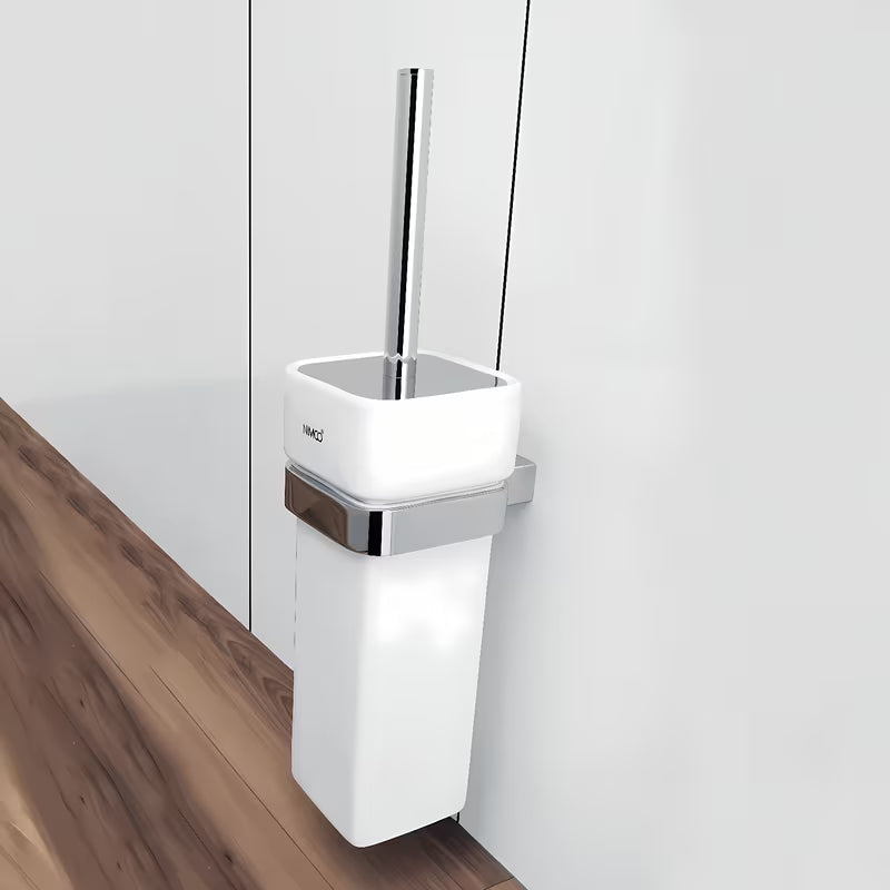 WC štětka Nimco Kibo v chromovém provedení s keramickou nádobkou