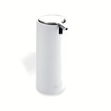 Bílý stojánkový dávkovač na tekuté mýdlo Nimco Omi z polyresinu s objemem 175 ml.