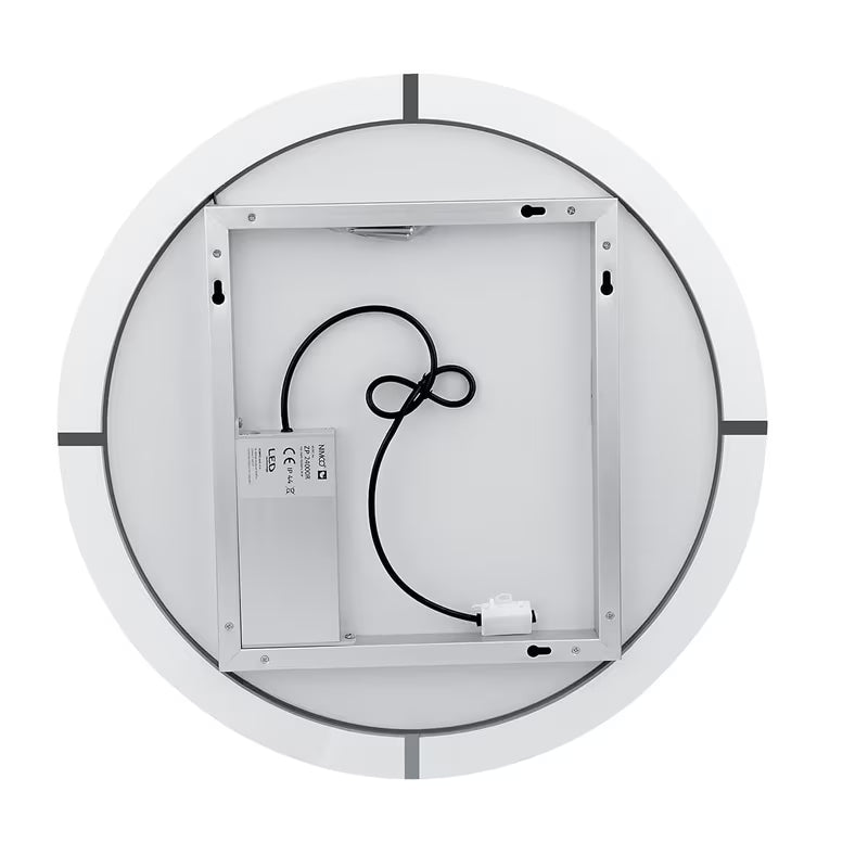 Kulaté koupelnové LED zrcadlo Nimco s obvodovým podsvícením, průměr 800 mm, hliníkový rám.