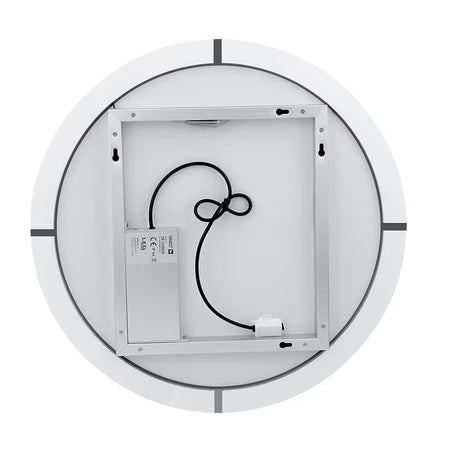 Kulaté koupelnové LED zrcadlo Nimco s obvodovým podsvícením, průměr 800 mm, hliníkový rám.