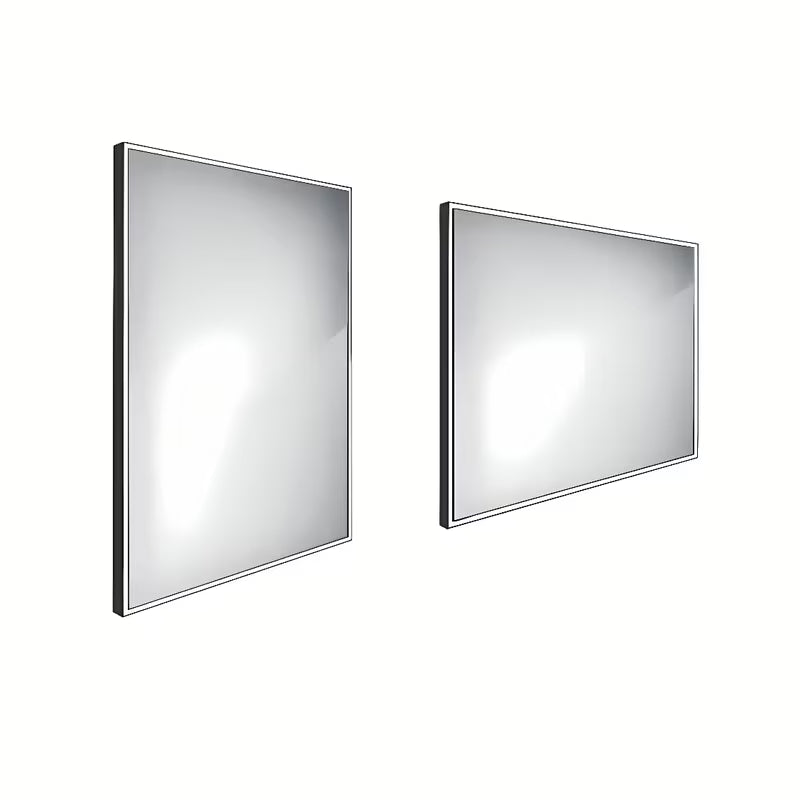 Nimco podsvícené LED zrcadlo 60x80 cm v černém provedení s osvětlením po obvodu