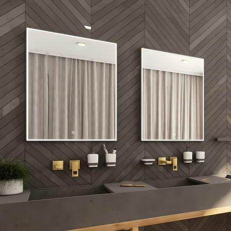 Nimco podsvícené LED zrcadlo 60x80 cm v černém provedení s osvětlením po obvodu