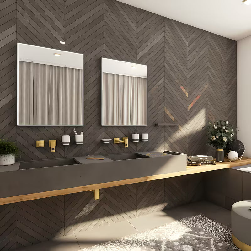 Nimco podsvícené LED zrcadlo 60x80 cm v černém provedení s osvětlením po obvodu