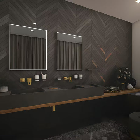 Nimco podsvícené LED zrcadlo 60x80 cm v černém provedení s osvětlením po obvodu