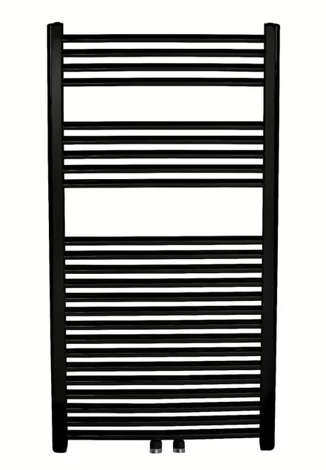 Kombinovaný radiátor Novaservis 60x120 cm v matné černé barvě se středovým připojením