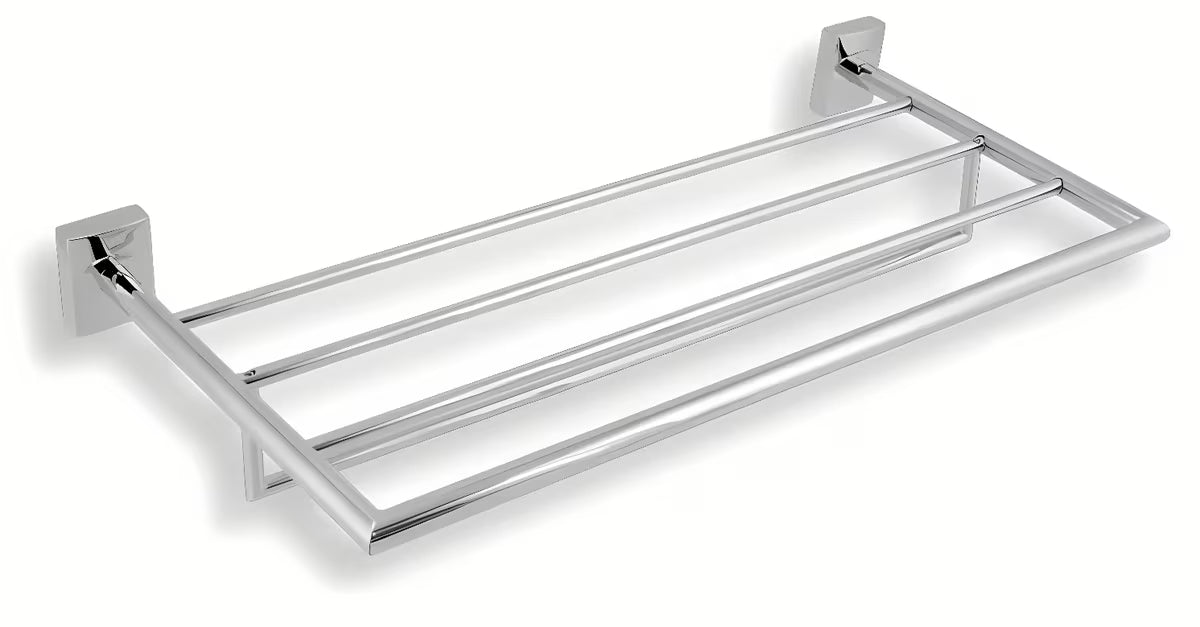 Chromový nástěnný držák ručníků Novaservis Metalia 12 s moderním hranatým designem