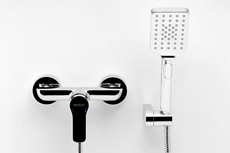 Nástěnná sprchová baterie Novaservis Metalia 54 v chromovém provedení s ruční sprchou a hadicí