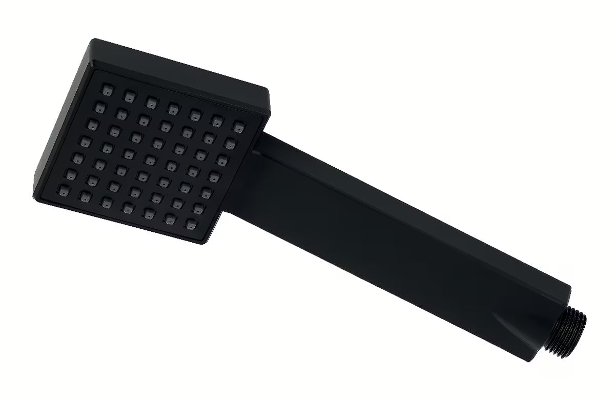 Černá ruční sprcha Novaservis s hranatým designem, matným povrchem a systémem EasyClean.