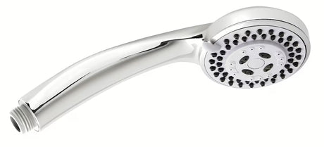 Chromová ruční sprchová hlavice Novaservis s pěti režimy proudu a průměrem 80 mm.