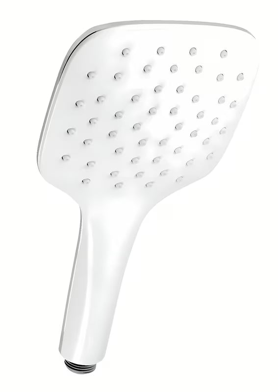 Rankinė dušo galvutė Novaservis, balta su chromo elementais ir EasyClean technologija.