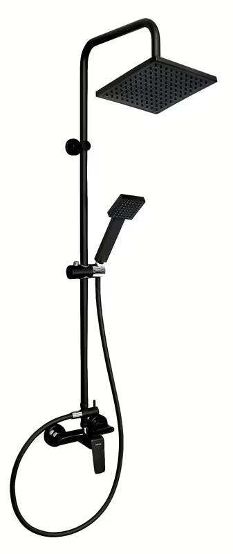 Černý sprchový systém Novaservis Tina s kohoutkovou baterií a roztečí 150 mm.
