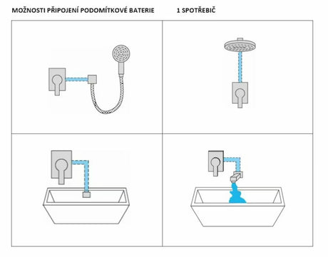 Podomítková páková sprchová baterie Optima Cube Way v chromovém provedení s čistým minimalistickým designem.