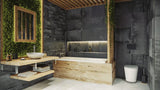 Optima Hombre dóza do koupelny v černo-matném provedení s bambusovým dřevem
