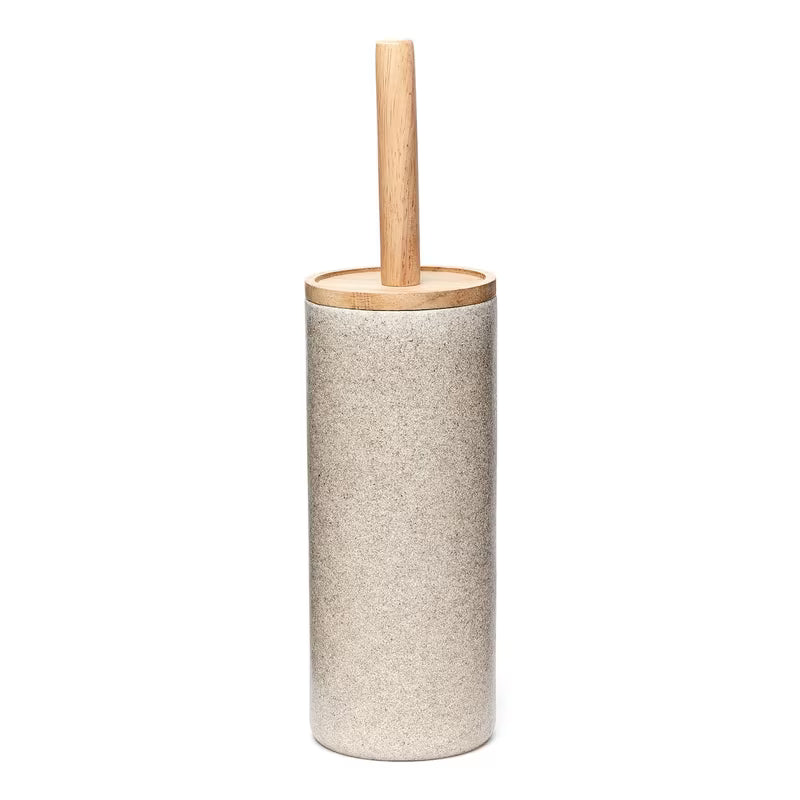 WC štětka Optima Poly v odstínu light-limestone z polyresinu a dřeva