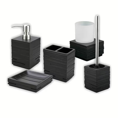 Optima Salea sada koupelnových doplňků, volně stojící hranatý design z polyresinu