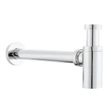 Chromový designový umyvadlový sifon Optima Chrome s průměrem 32 mm pro moderní koupelnu.