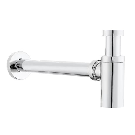 Chromový designový umyvadlový sifon Optima Chrome s průměrem 32 mm pro moderní koupelnu.