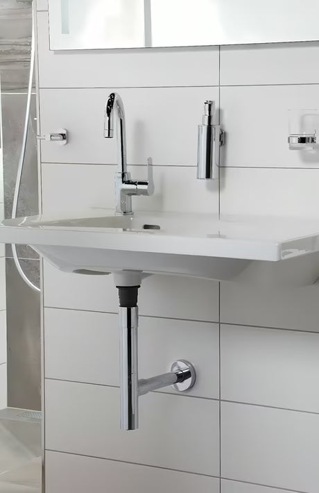 Designový umyvadlový sifon Optima Chrome v provedení chrome pro průměr 32 mm