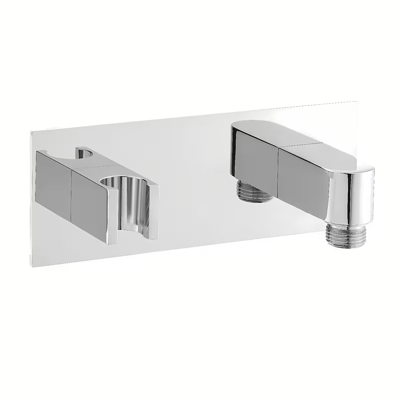Optima podomítkový vývod sprchy v chromu s držákem ruční sprchy v oblém designu