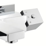 Chromová termostatická vanová baterie Optima Chrome v hranatém designu s bezpečnostní pojistkou 38 °C