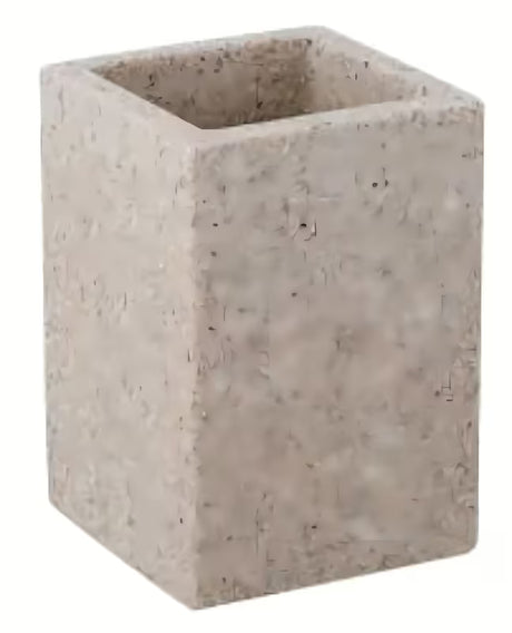 Volně stojící koupelnová dóza Optima Supera z polyresinu v barvě light-limestone