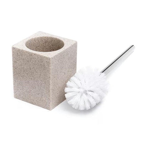 Volně stojící WC štětka Optima Supera z polyresinu v barvě light-limestone