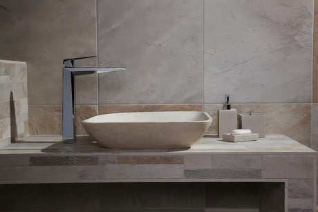 Elegantní multifunkční box s víčkem Optima Supera v provedení light-limestone do koupelny.